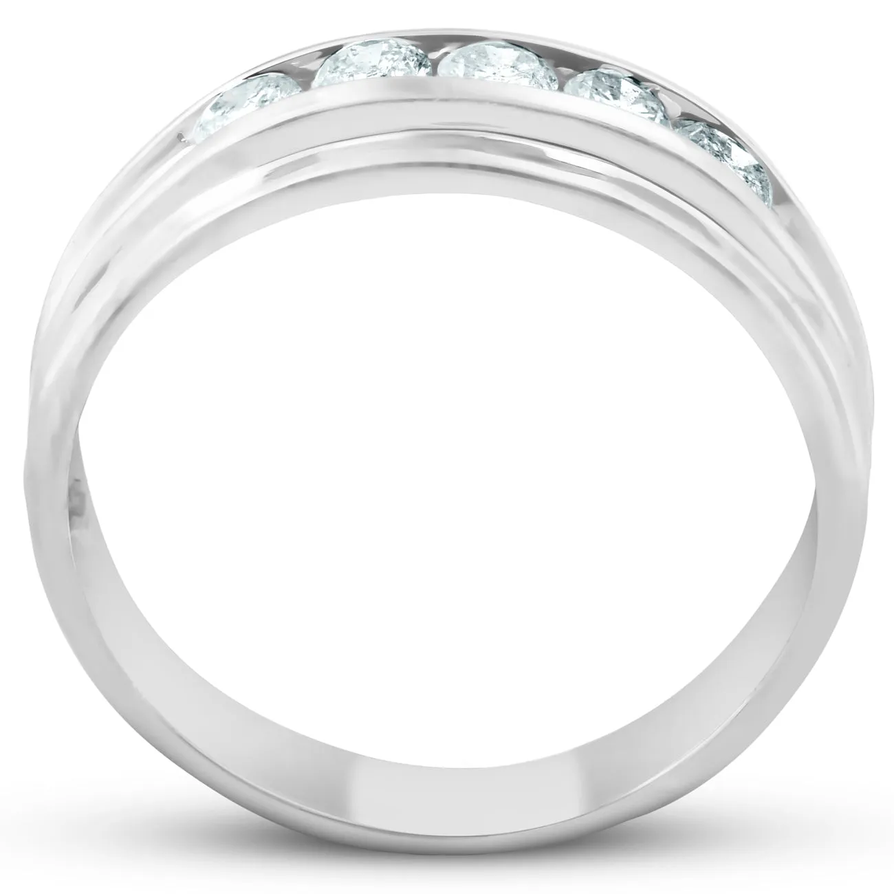 1/2 Ct Diamond Mens Wedding Ring 10k White Gold