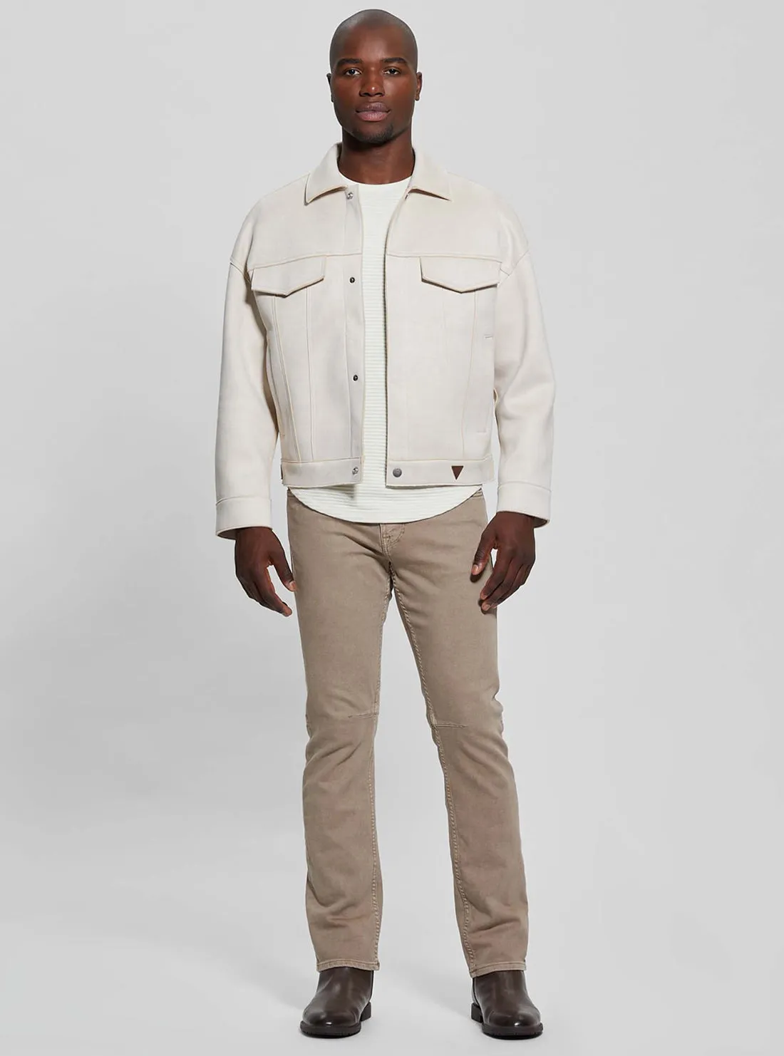 Beige Baldwin Faux Suede Jacket Guess