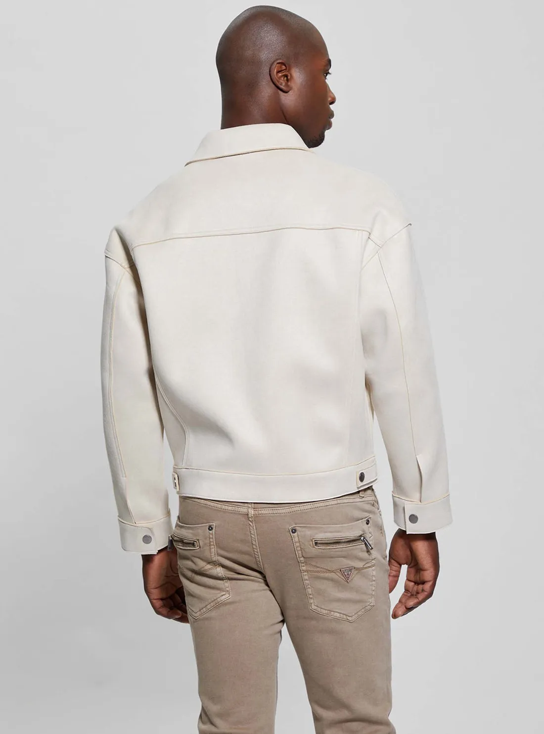 Beige Baldwin Faux Suede Jacket Guess