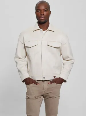 Beige Baldwin Faux Suede Jacket Guess