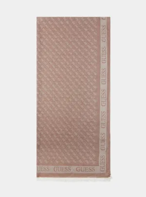 Beige Tan Shemara Jacquard Scarf Guess