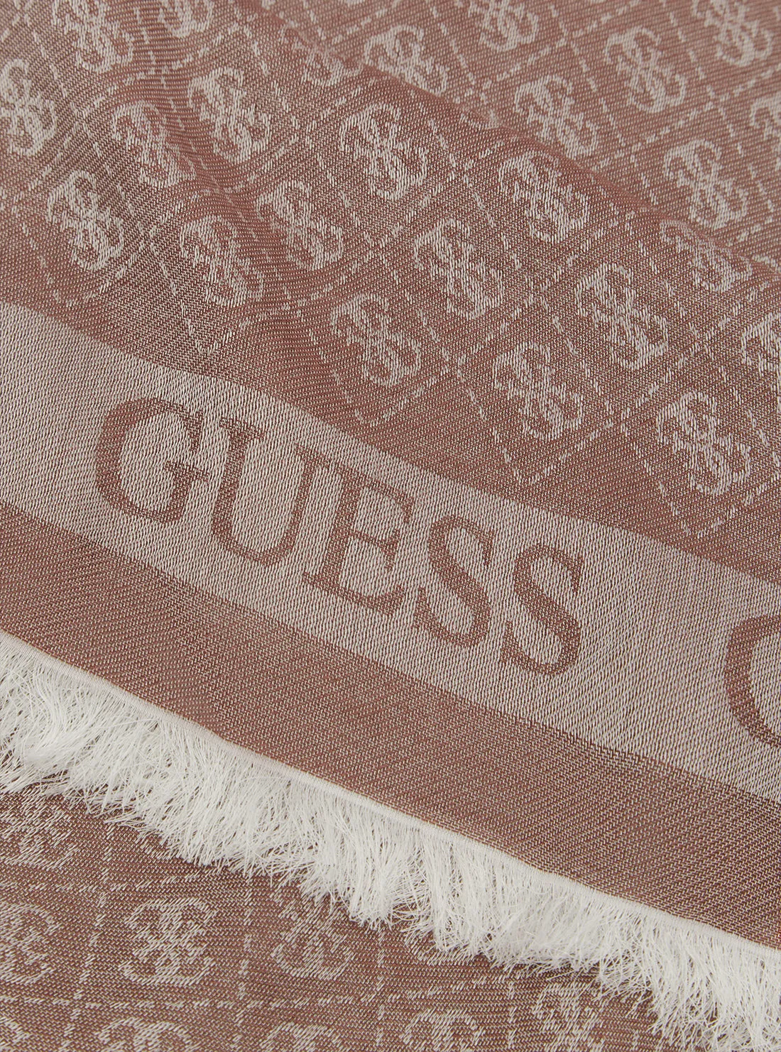 Beige Tan Shemara Jacquard Scarf Guess