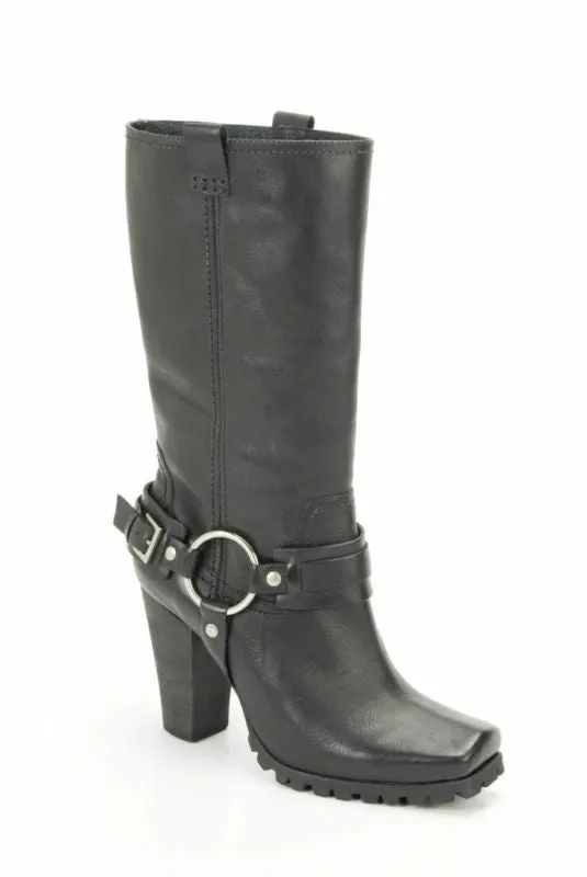 Bronx shoes women's boots leather boots in black NEW