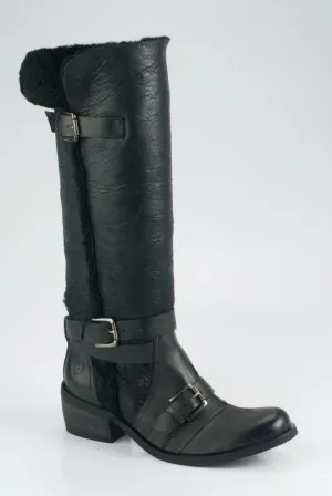 Bronx shoes women's boots leather boots winter boots shoes in black NEW