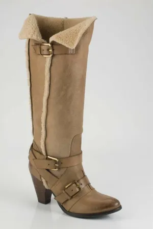 Bronx shoes women's boots leather boots winter boots shoes in brown NEW