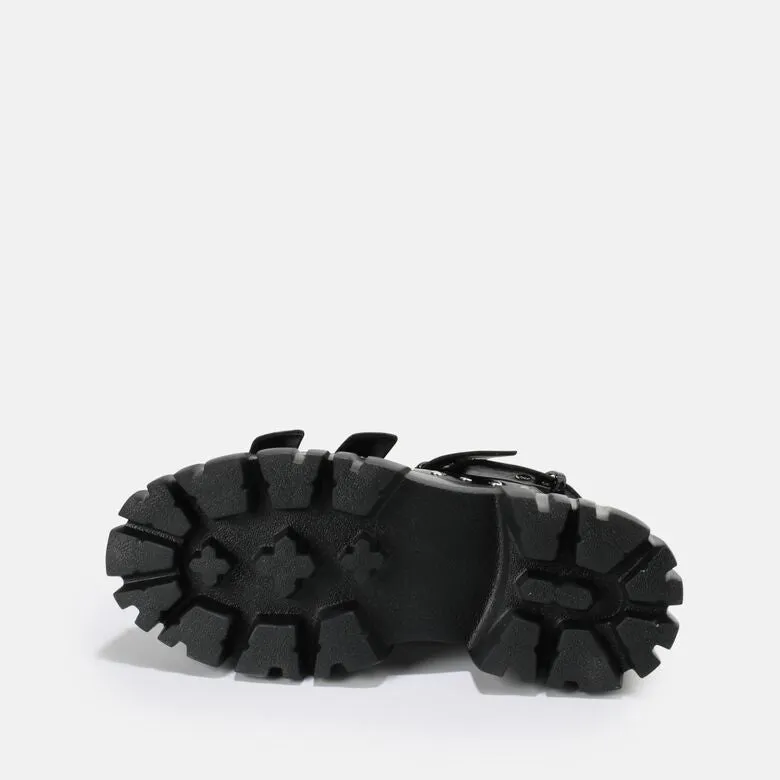 Buffalo Boots Shoes Lion Sandal Black Vegan
