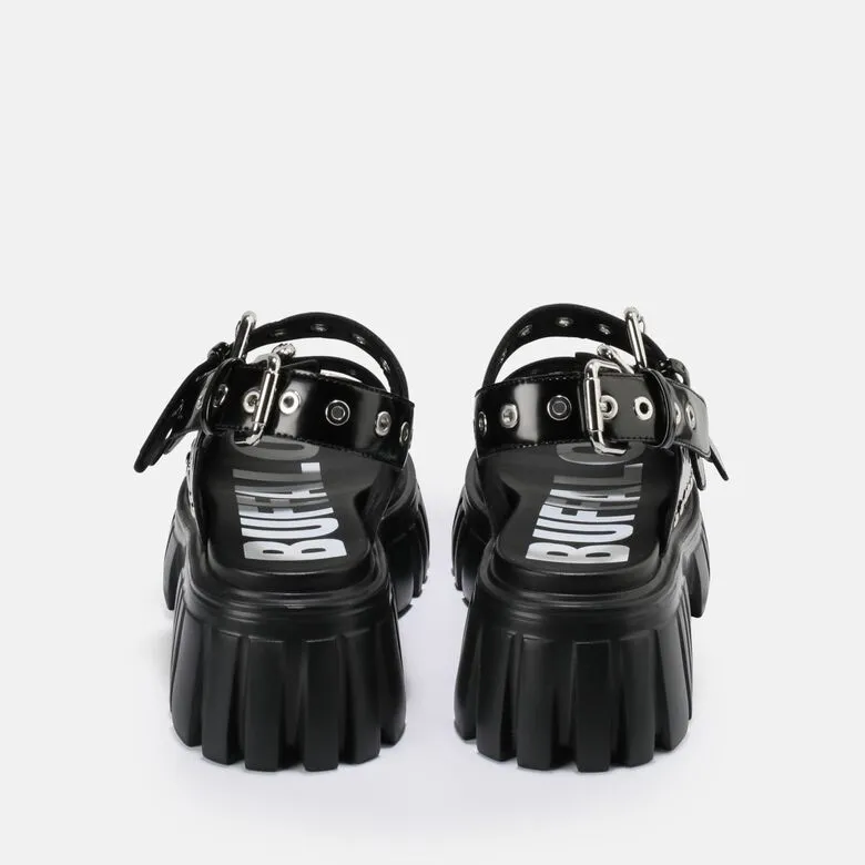 Buffalo Boots Shoes Lion Sandal Black Vegan