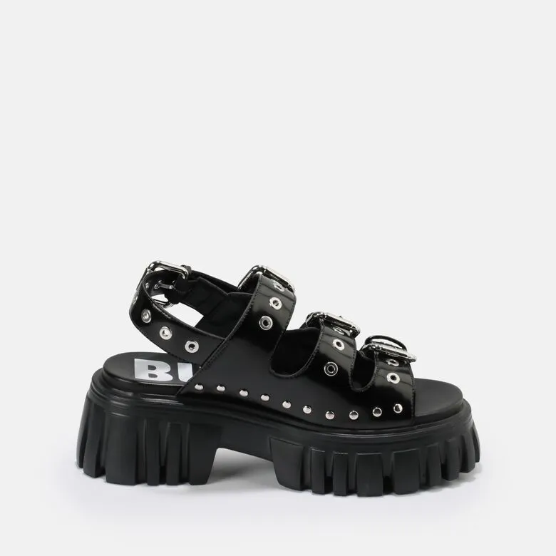 Buffalo Boots Shoes Lion Sandal Black Vegan