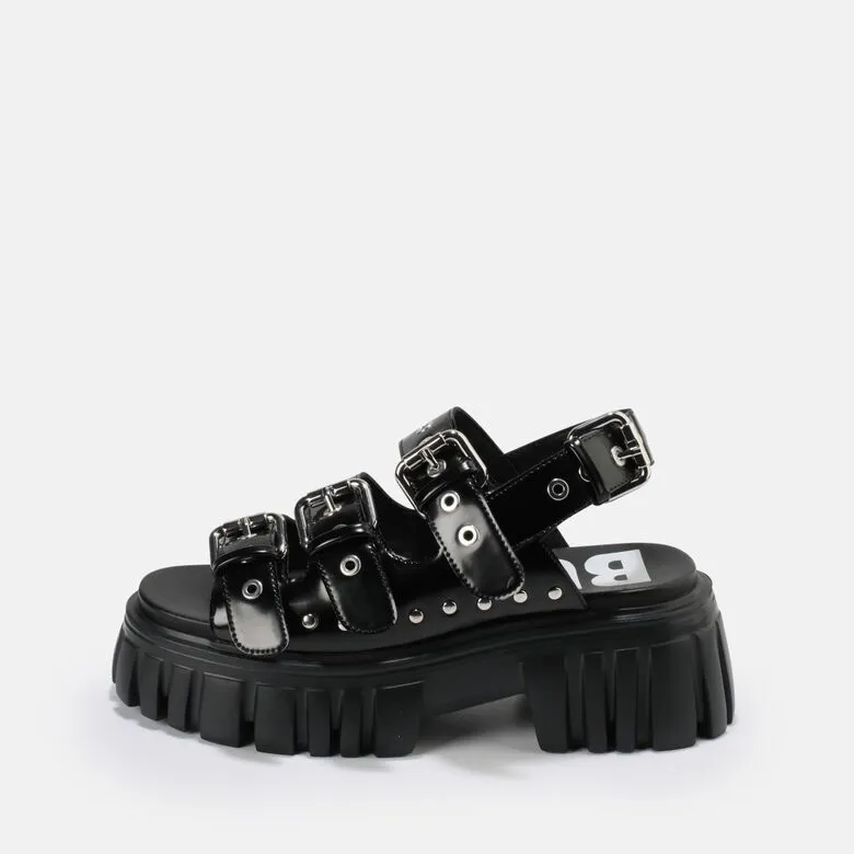 Buffalo Boots Shoes Lion Sandal Black Vegan