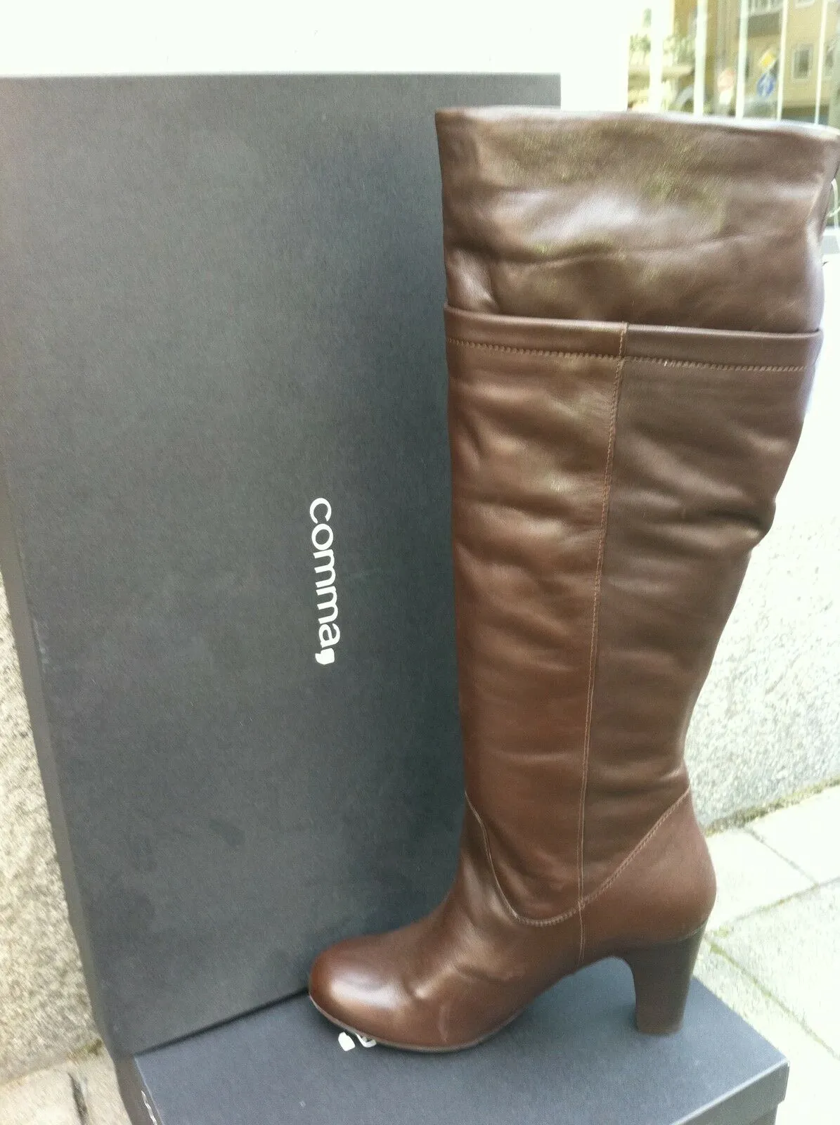 COMMA, women's shoes shoes boots boots leather Toni high boot genuine leather