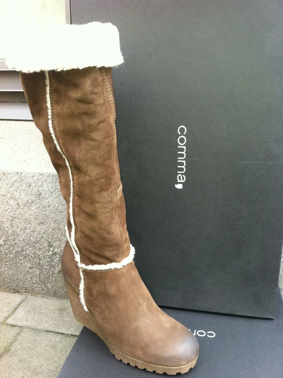 COMMA, women's shoes shoes boots winter boots Sasha shearling genuine leather