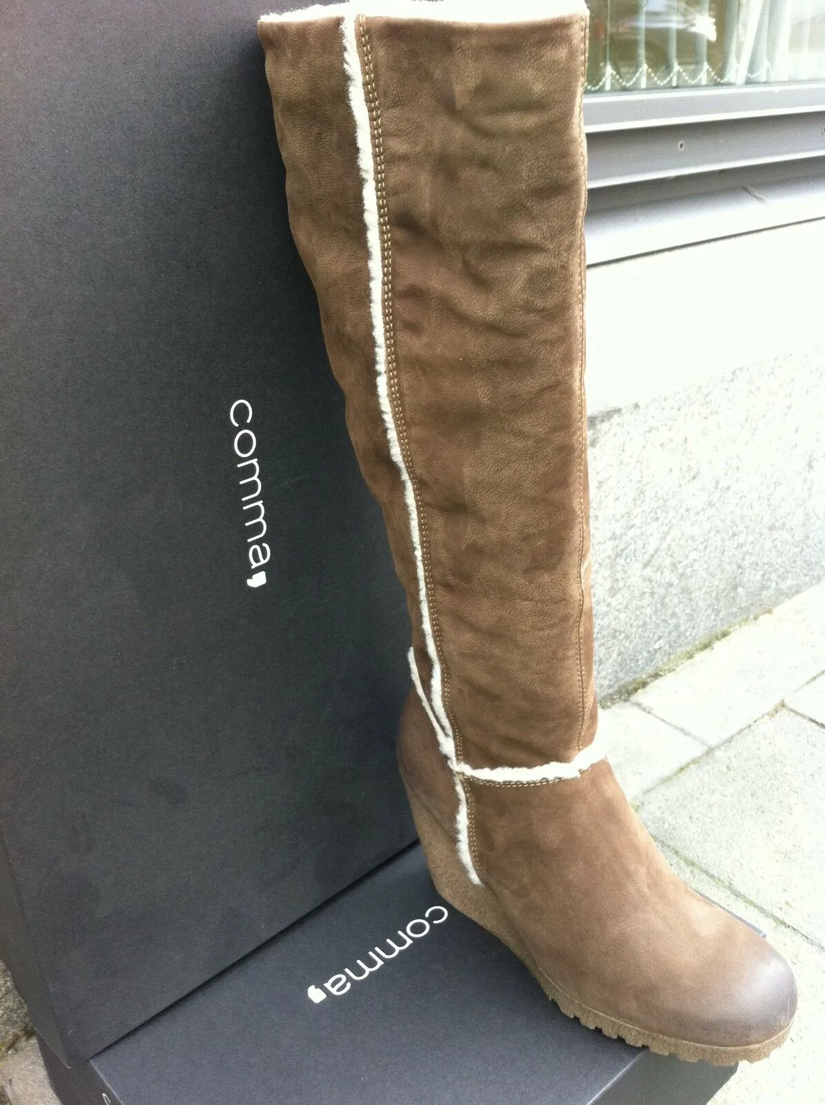 COMMA, women's shoes shoes boots winter boots Sasha shearling genuine leather