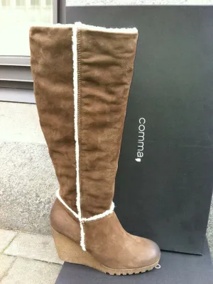 COMMA, women's shoes shoes boots winter boots Sasha shearling genuine leather