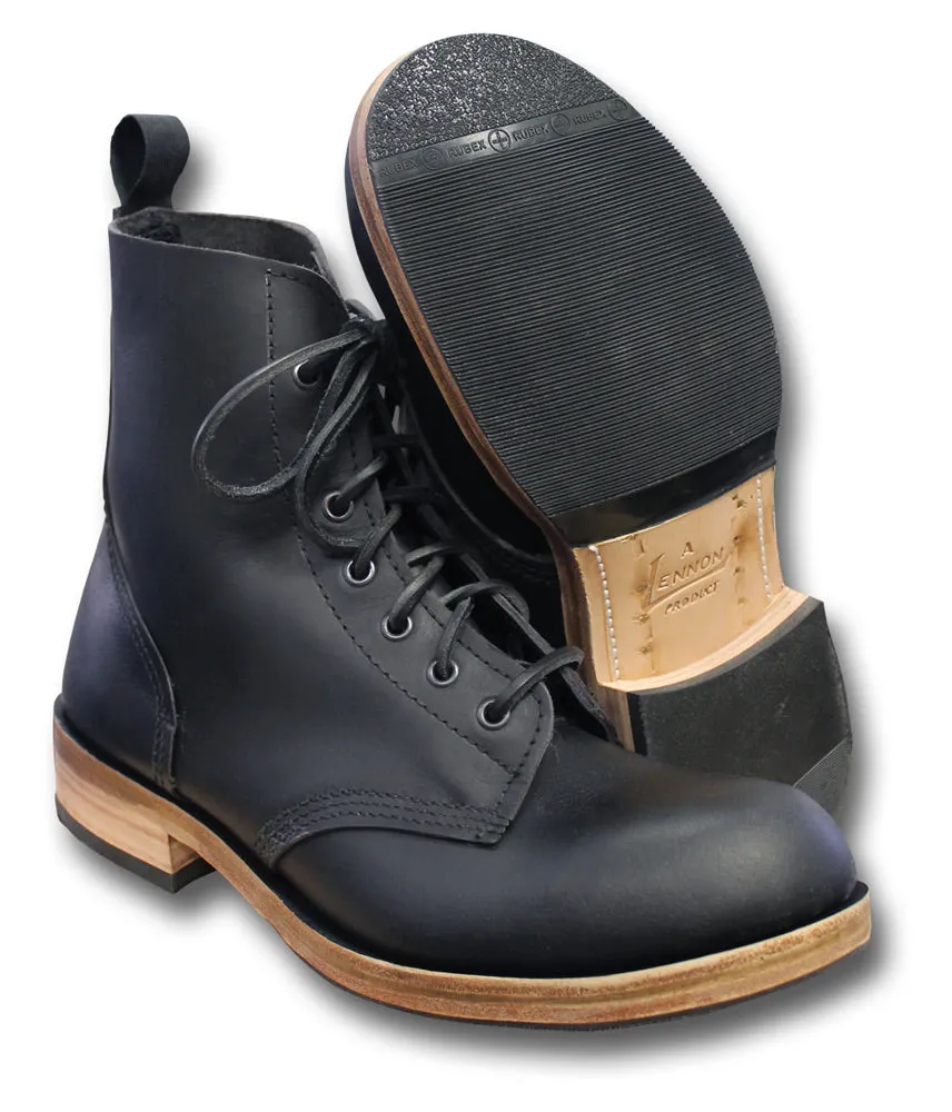HANDMADE BLACK 178 LEATHER BOOTS Silvermans