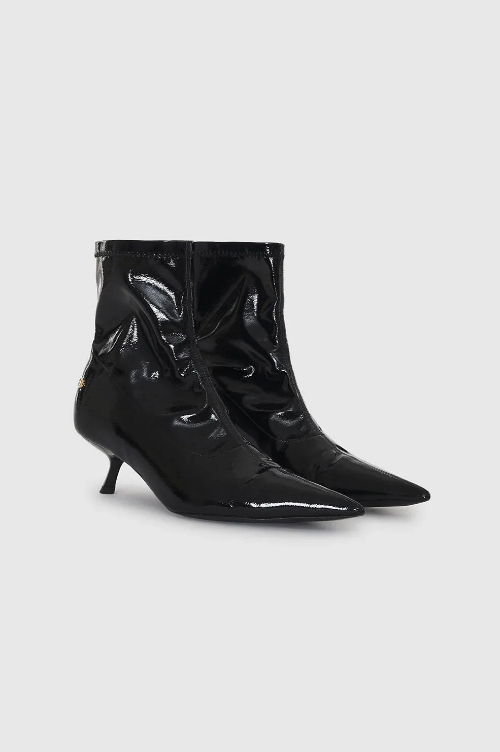 Hilda Boots - High-Shine Black -ANINE BING