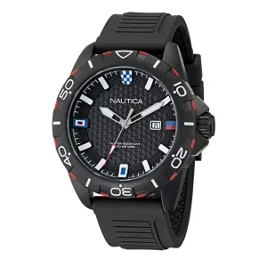Nautica Mens Nsr Silicone Strap 3-Hand Watch