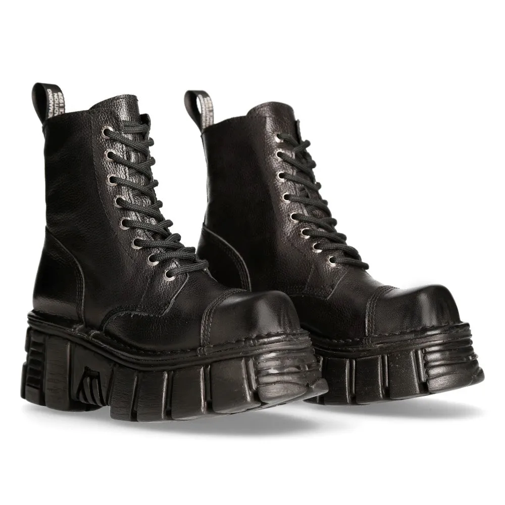New Rock Boots genuine leather 8 holes with platform heel (soft, fine-grain leather)