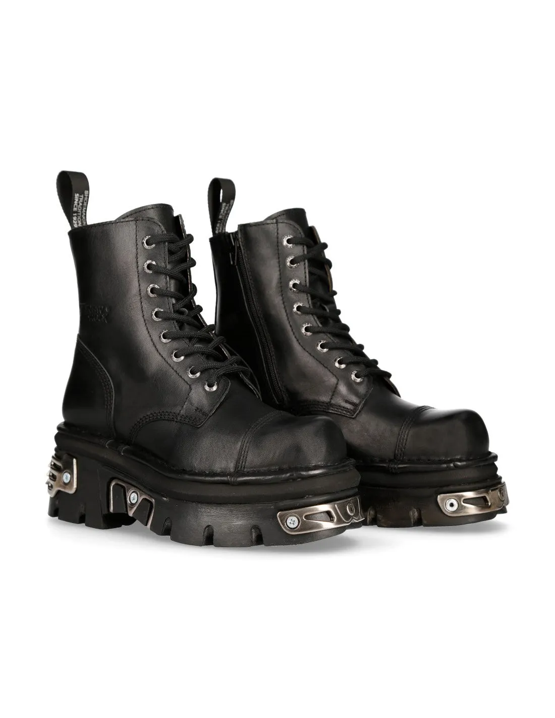 New Rock Boots Shoes Boots Platform Black METALLIC M-NEWMILI083-S36