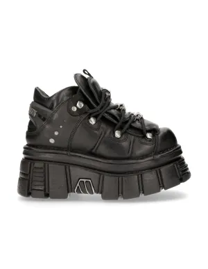 New Rock Plateau Ankle Boots Metallic M- 106-S29 Schwarz