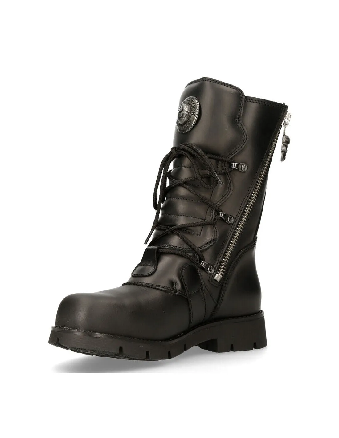 New Rock Schuhe Boots M.1473 mit Stahlkappe Stiefel Bikerstiefel Gothic Skull