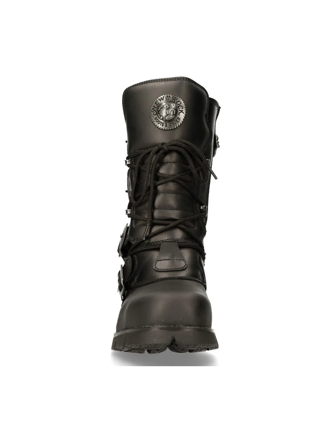 New Rock Schuhe Boots M.1473 mit Stahlkappe Stiefel Bikerstiefel Gothic Skull