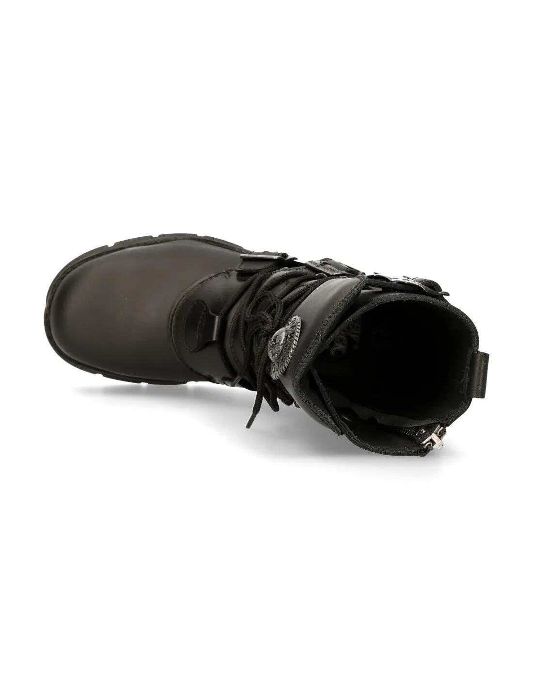 New Rock Schuhe Boots M.1473 mit Stahlkappe Stiefel Bikerstiefel Gothic Skull