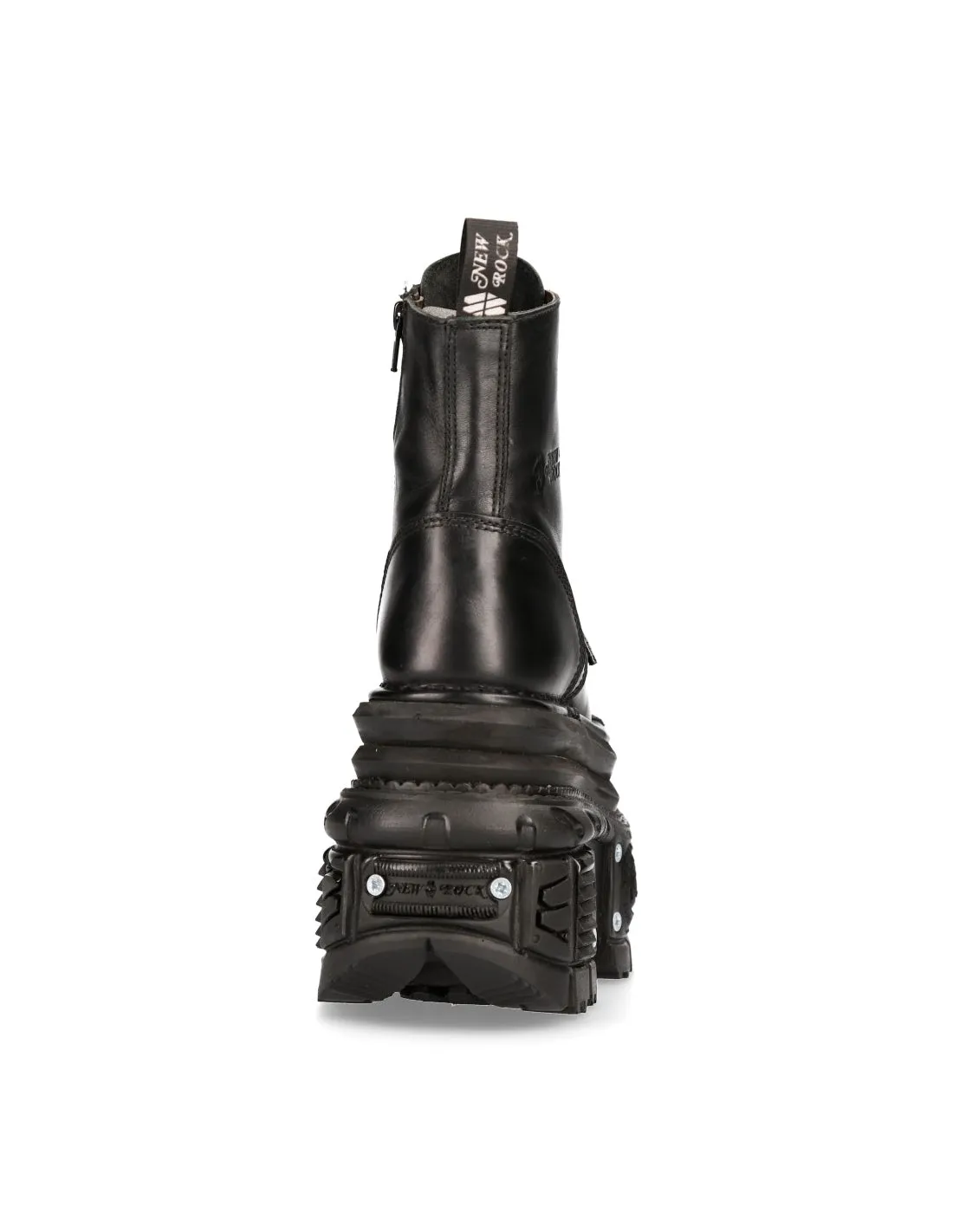 New Rock Shoes Boots Boots M-MILI083CCT-C4 Gothic Tank Collection Black Genuine Leather