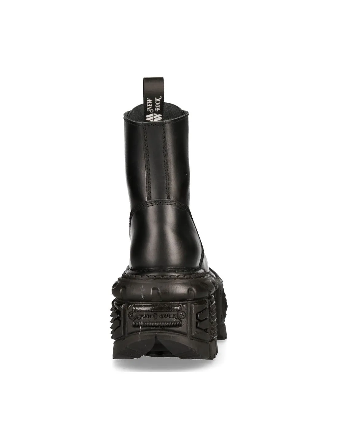 New Rock Shoes Boots Boots M-MILI084N-S5 Gothic Tank Collection Black Real Leather