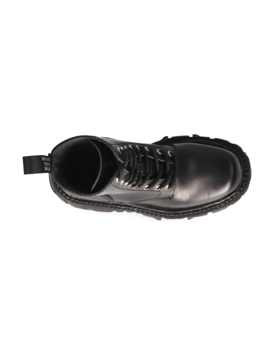 New Rock Shoes Boots Boots M-MILI084N-S5 Gothic Tank Collection Black Real Leather