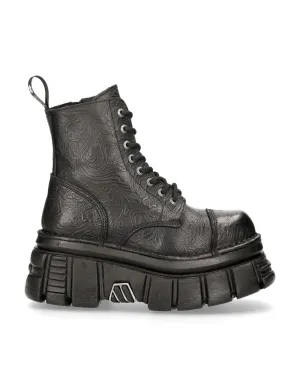 New Rock Shoes Shoes Boots Boots M-MILI083C-S58 Gothic Genuine Leather Vintage Flower