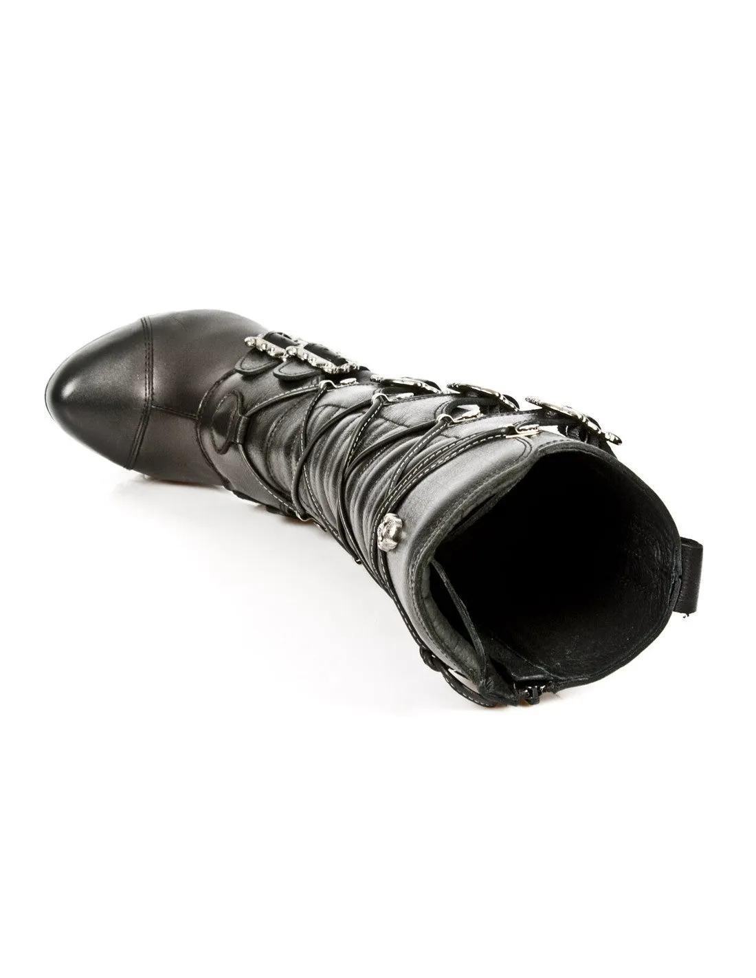 New Rock Shoes Women's Boots Boots Shoes Gothic M-MAG006-S1 Buckles Punk Skull