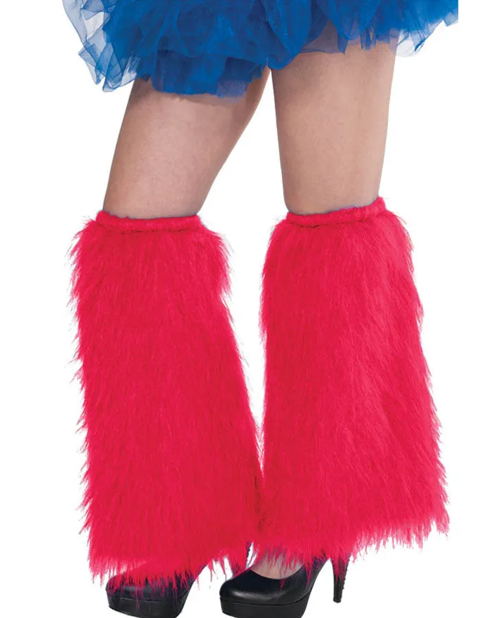 Red Plush Leg Warmers