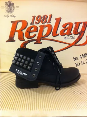 Replay women's shoes shoes ankle boots leather rivets NEW