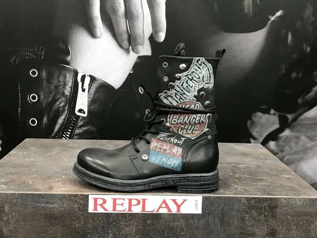 Replay Women's Shoes Shoes Boots Ankle Boots Leather Amory Head Banger Club