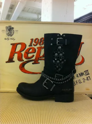 Replay Women's Shoes Shoes Boots Boots Black Rivets
