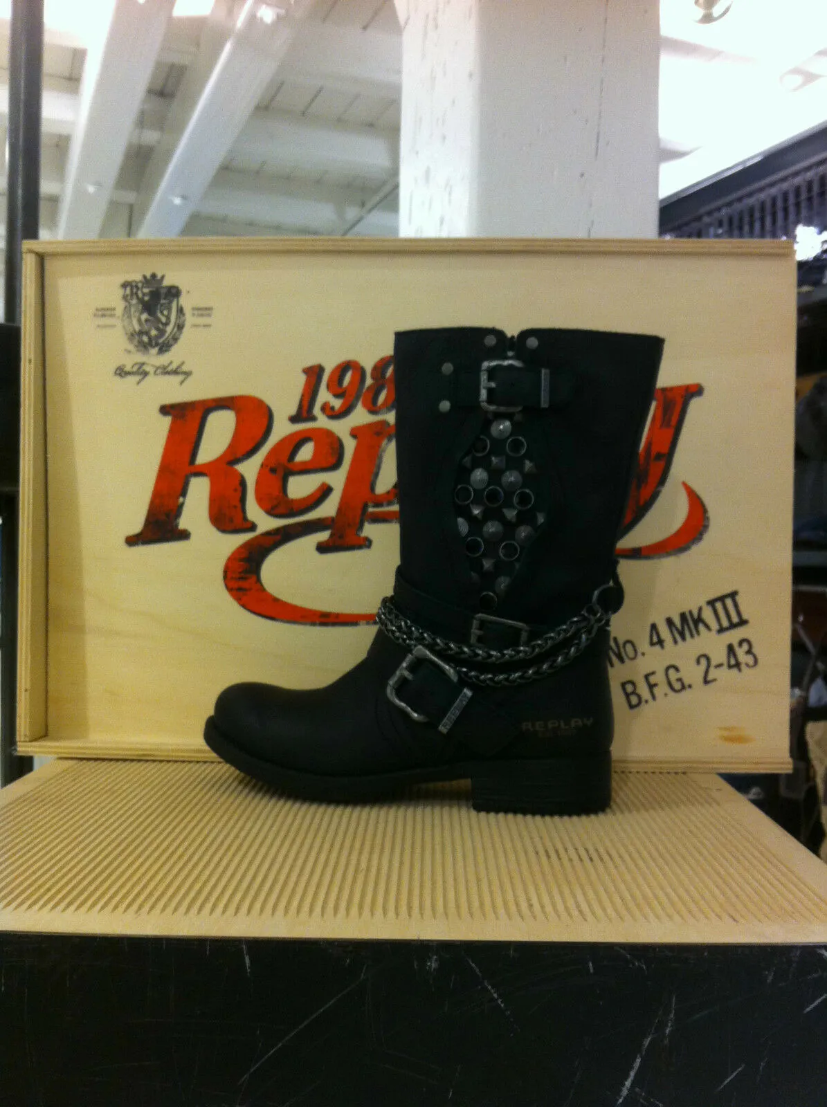 Replay Women's Shoes Shoes Boots Boots Black Rivets