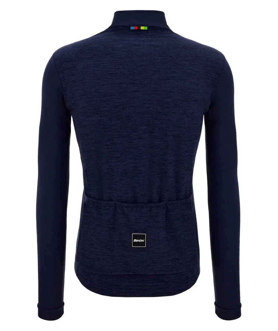 Santini UCI Official Pure Long Sleeve Men's Cycling Jersey (Navy Blue)