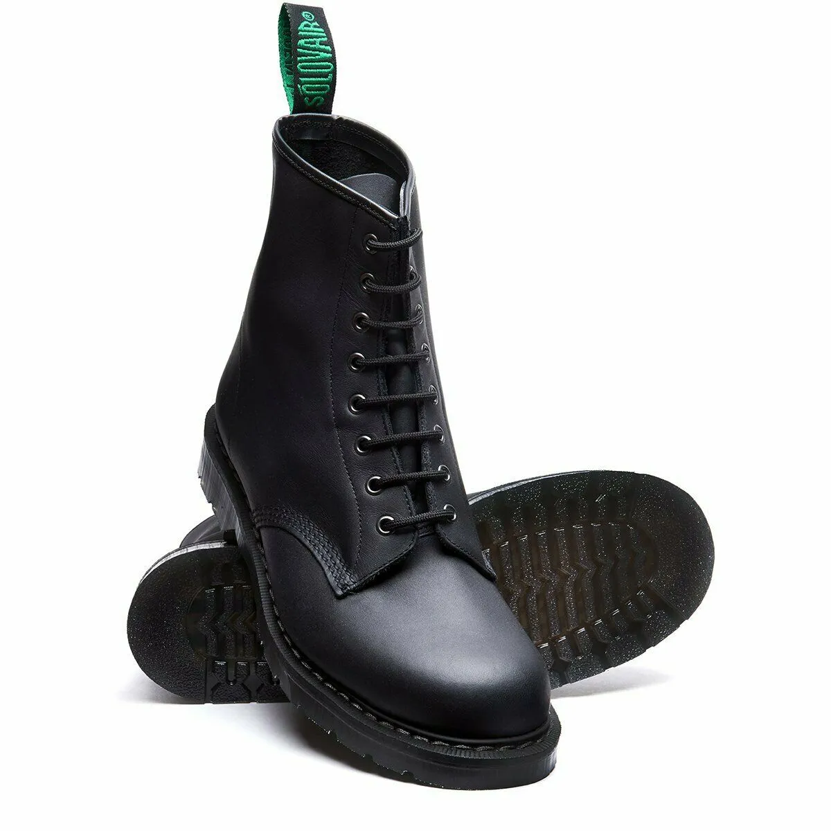 Solovair Shoes Shoes Boots Boots 8-Hole Leather Black Greasy Made in England