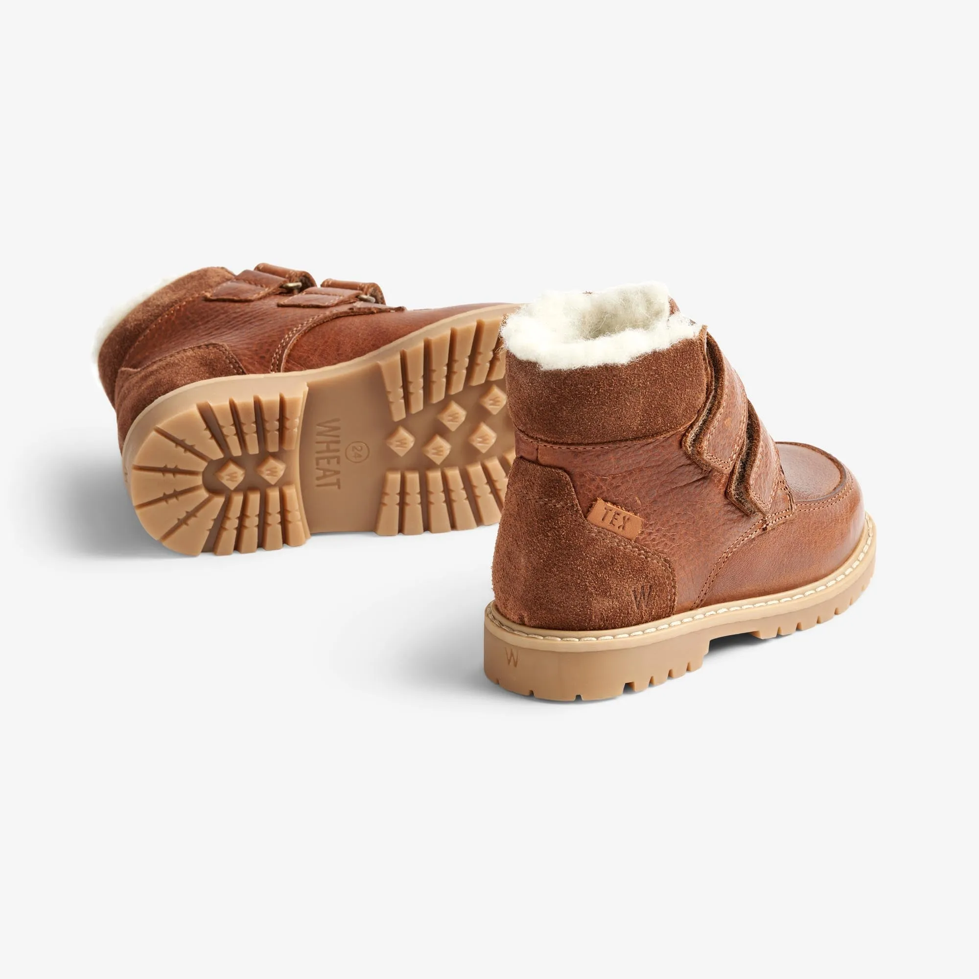 Stewie Tex Velcro Leather - cognac Wheat