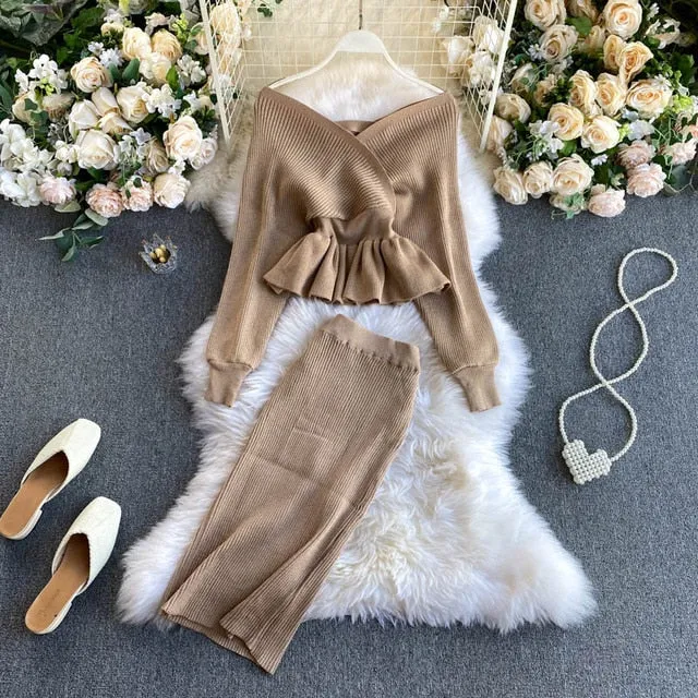 Two Pieced Knitted Skirt w/Sweater Anna Kay Co