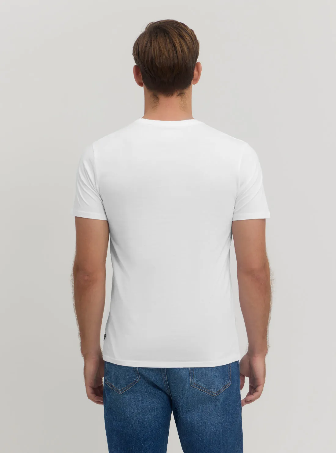 White Metallic Logo T-Shirt Guess