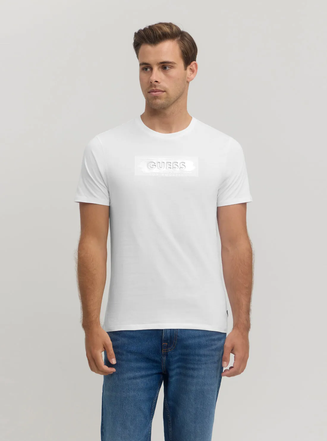 White Metallic Logo T-Shirt Guess