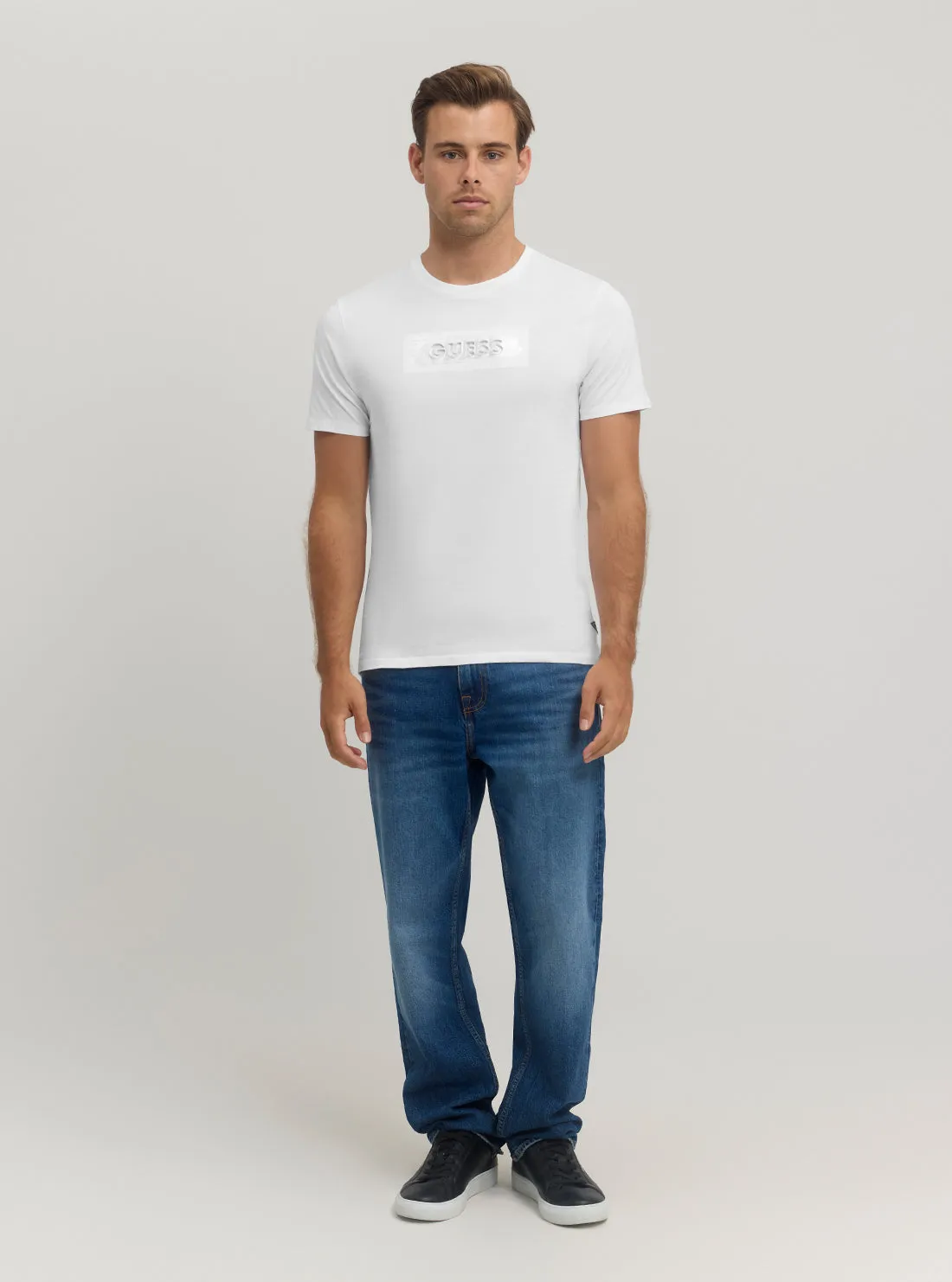 White Metallic Logo T-Shirt Guess