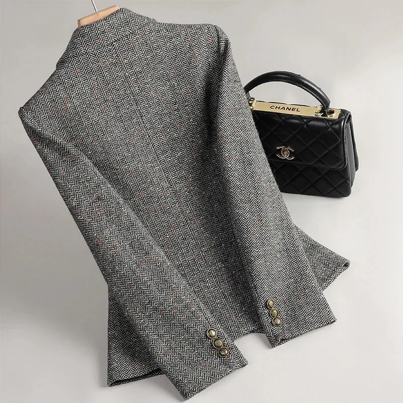 Winter Retro Long Sleeves Single Button Blazer Anna Kay Co