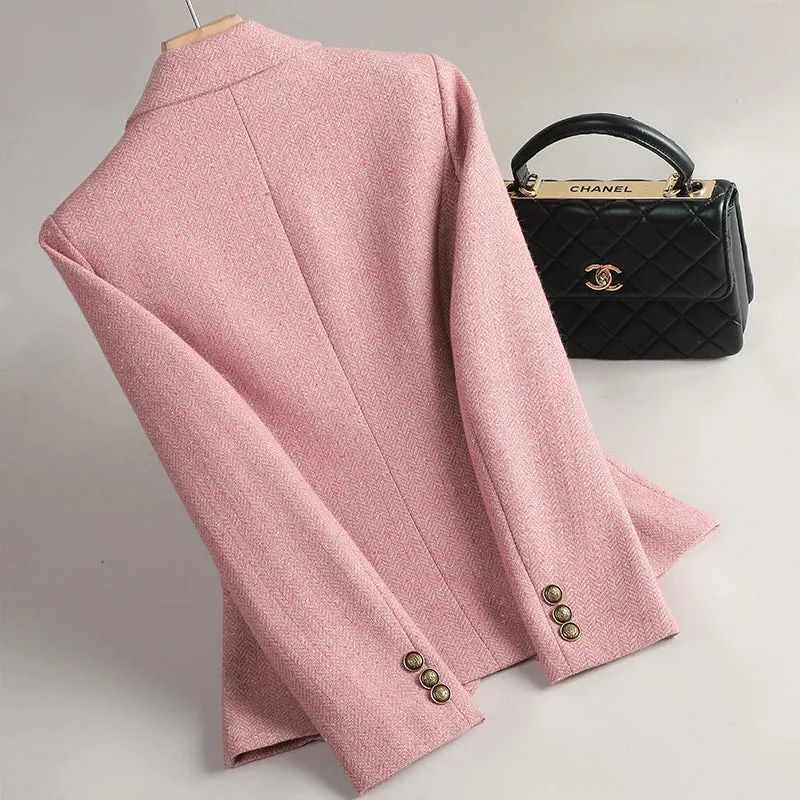 Winter Retro Long Sleeves Single Button Blazer Anna Kay Co